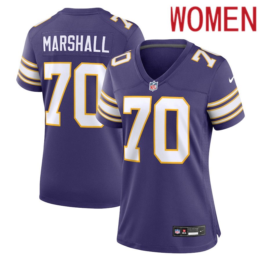 Women Minnesota Vikings #70 Jim Marshall Nike Purple Classic Retired Player NFL Jersey